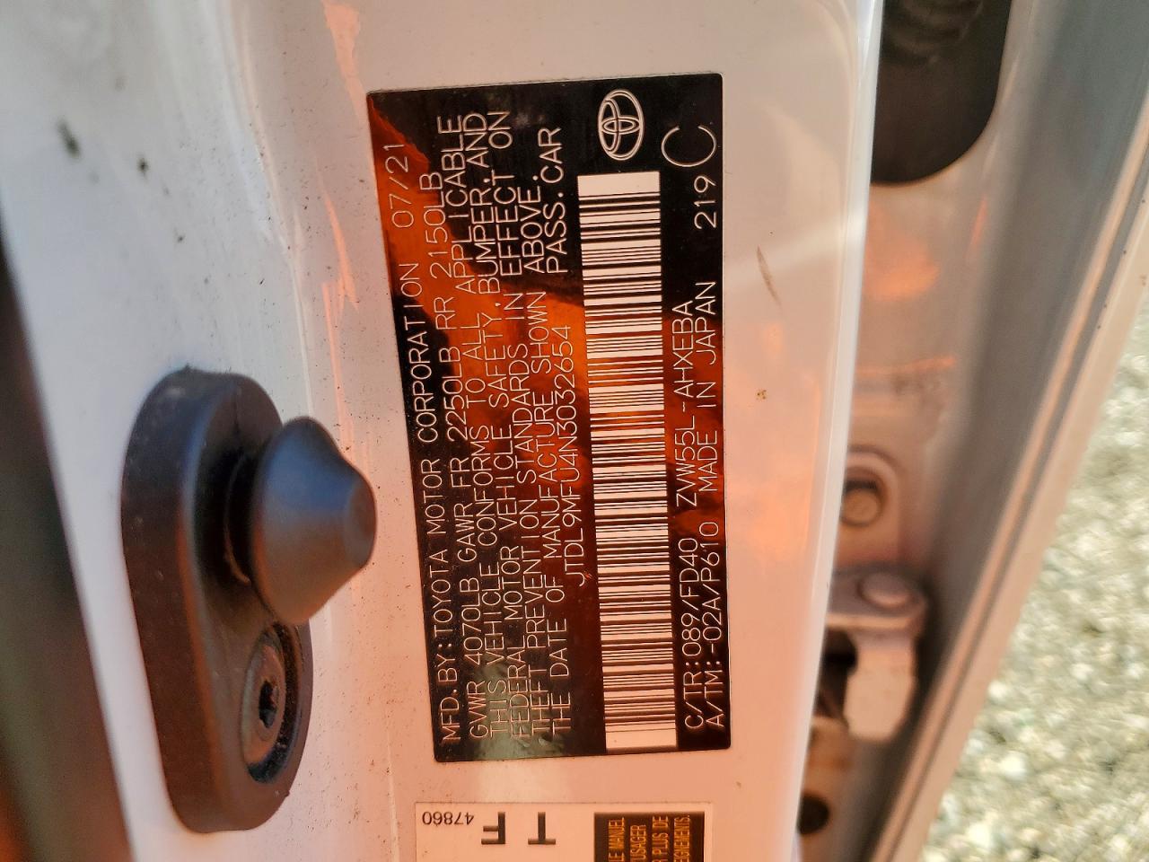 2022 Toyota Prius le