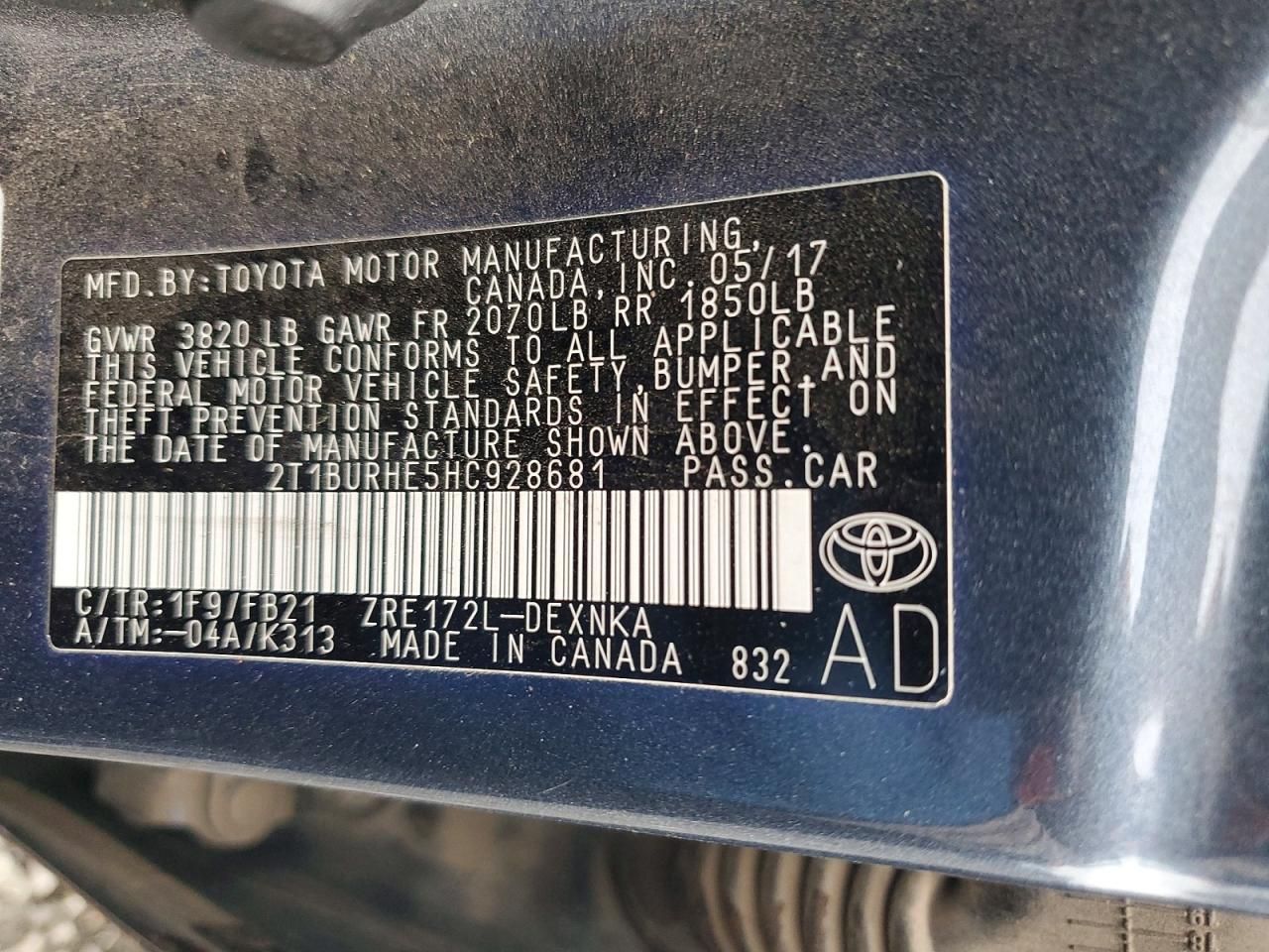 2017 Toyota Corolla l