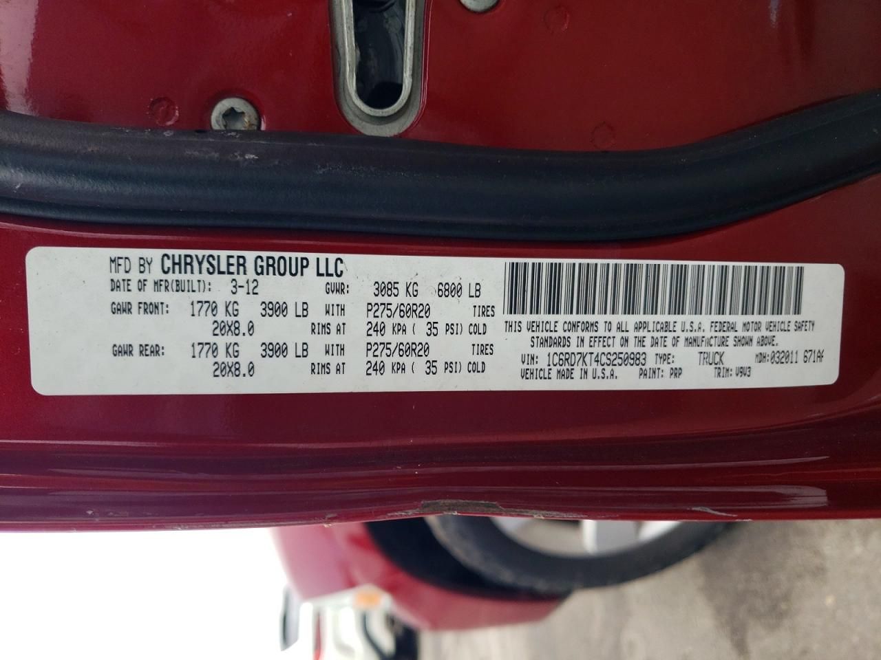 2012 Dodge Ram 1500 st