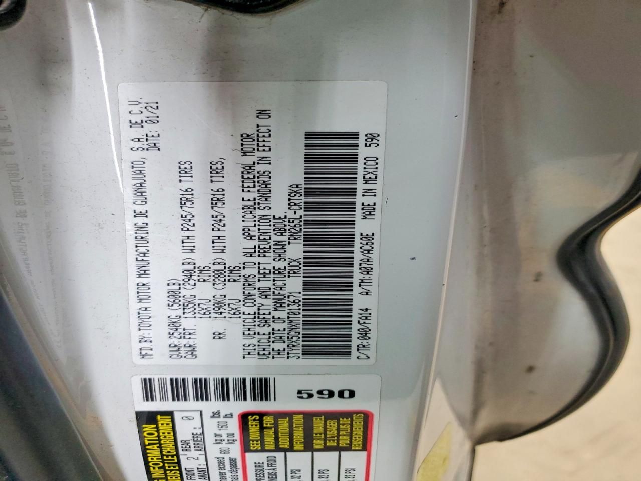 2021 Toyota Tacoma Access cab