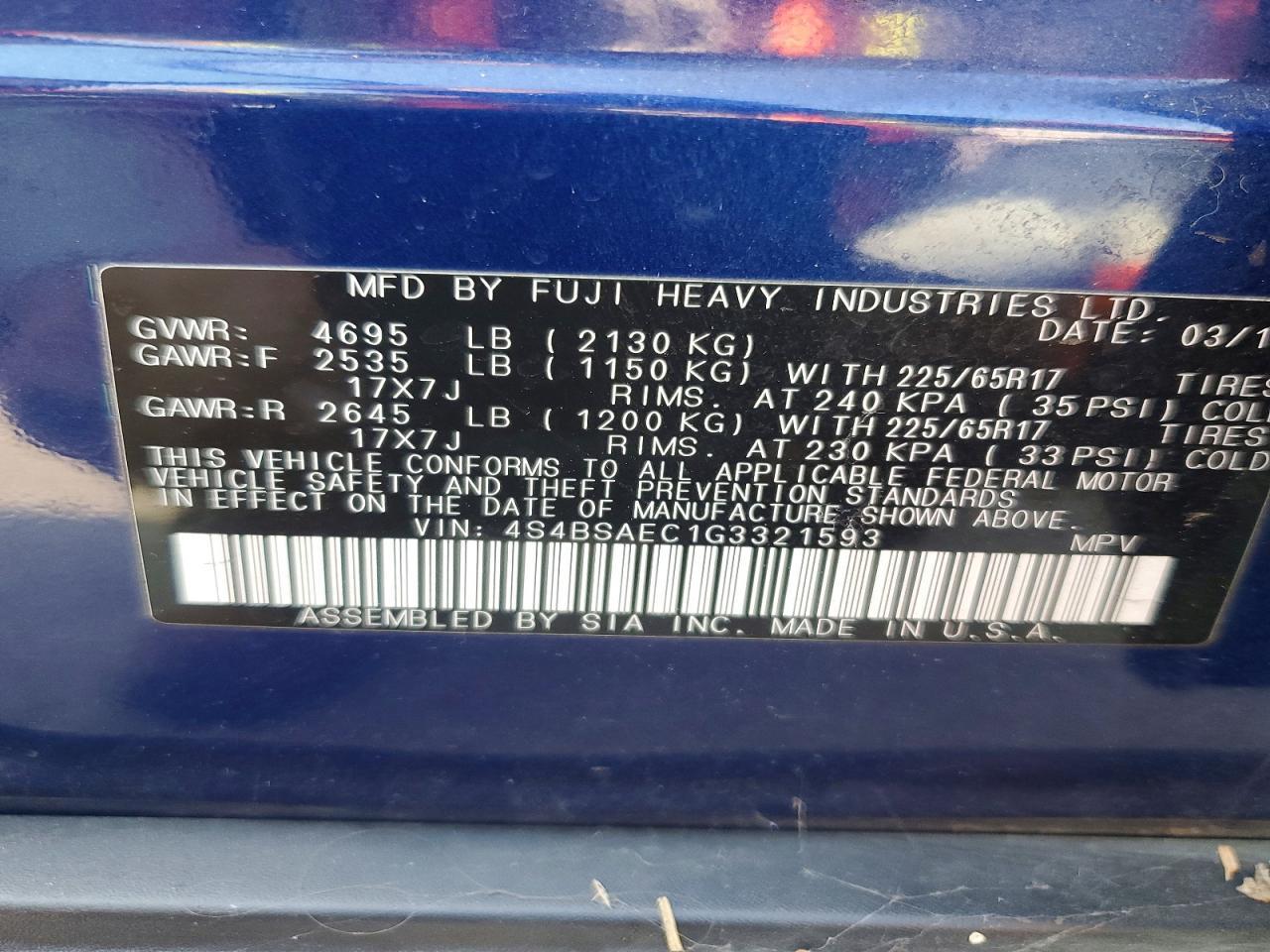 2016 Subaru Outback 2.5i Premium