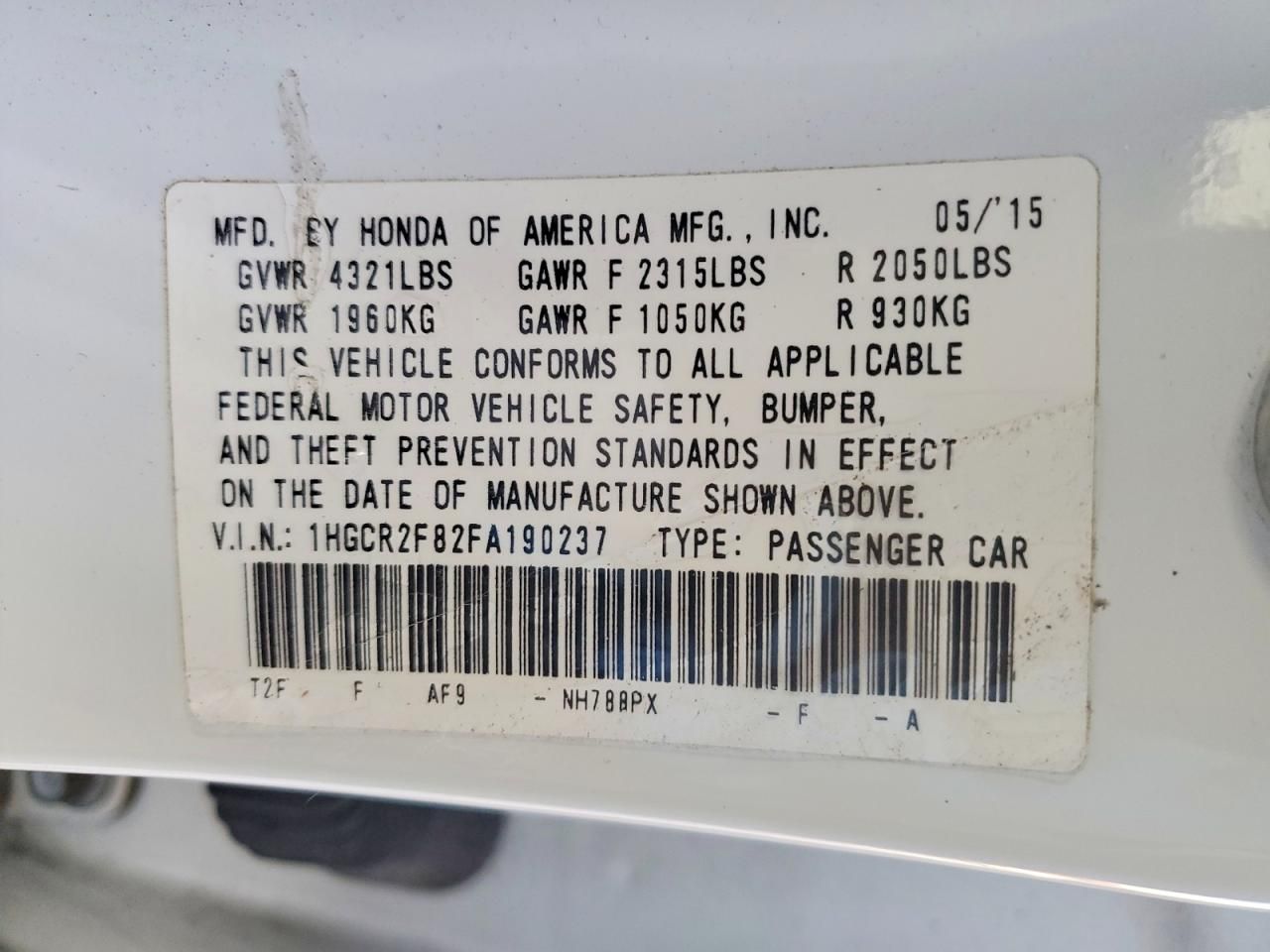 2015 Honda Accord exl