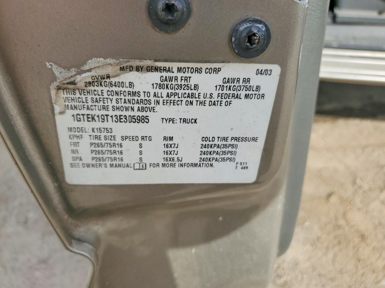 2003 GMC New Sierra K1500