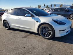 Salvage boats for sale at Colton, CA auction: 2021 Tesla Model 3