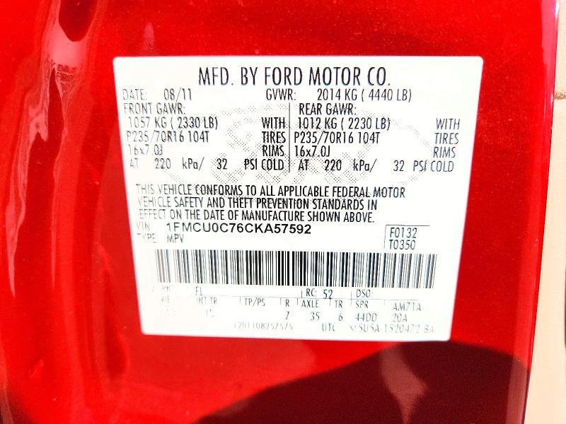 2012 Ford Escape xls