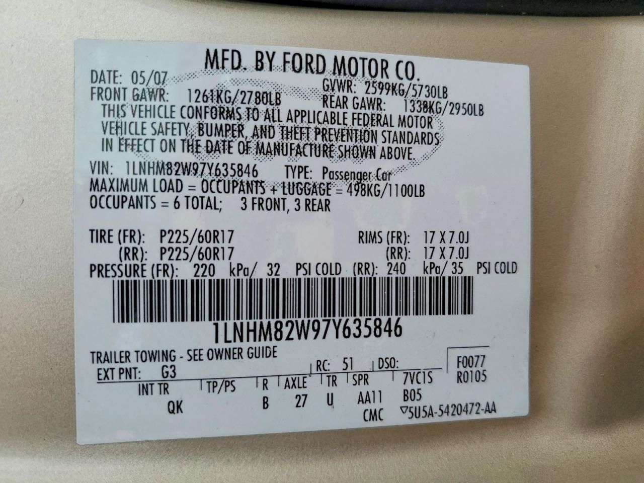 2007 Lincoln Town car Signature Limited