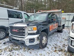 Salvage trucks for sale at West Warren, MA auction: 2015 GMC Sierra Dump Truck