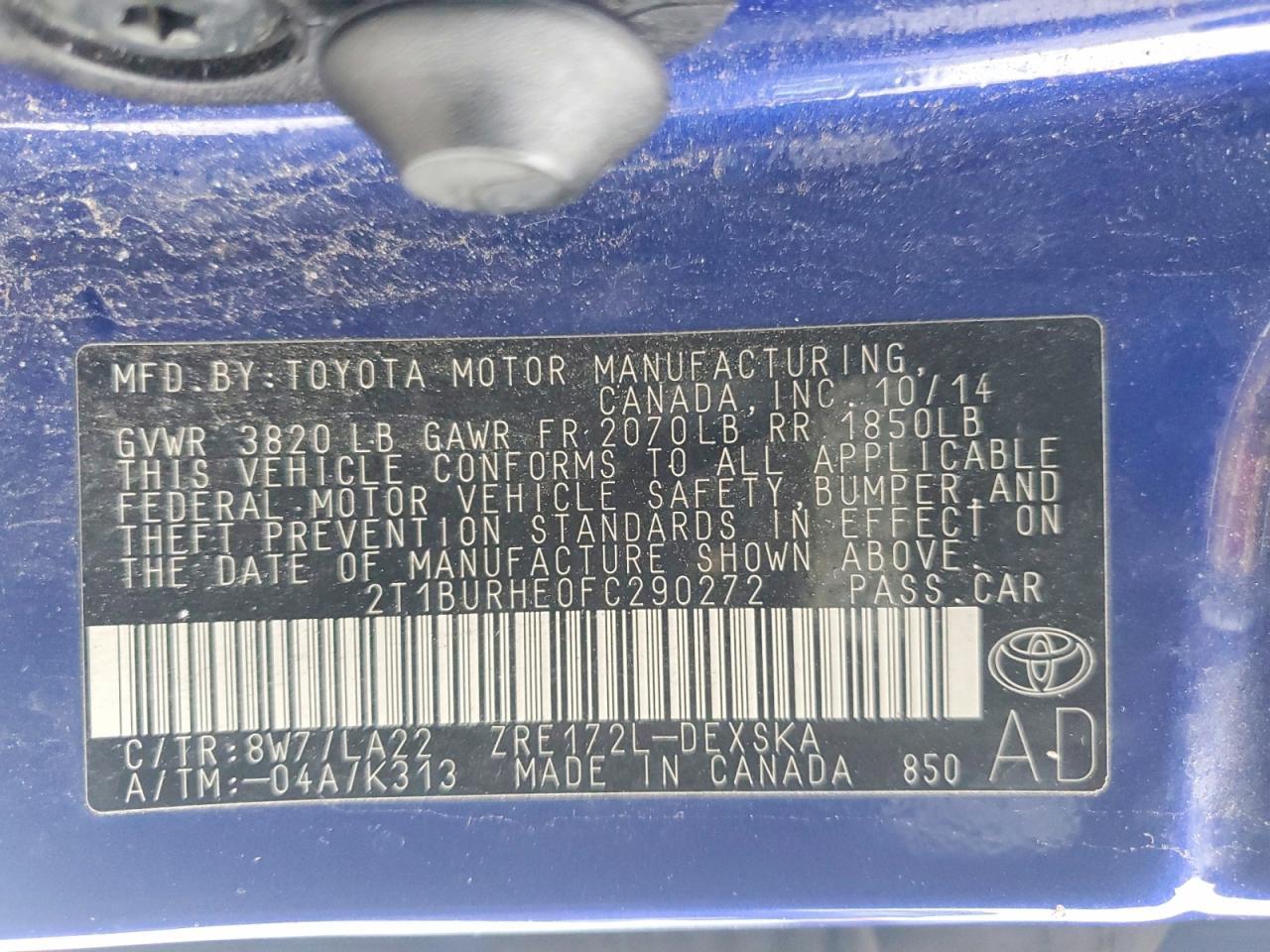 2015 Toyota Corolla l