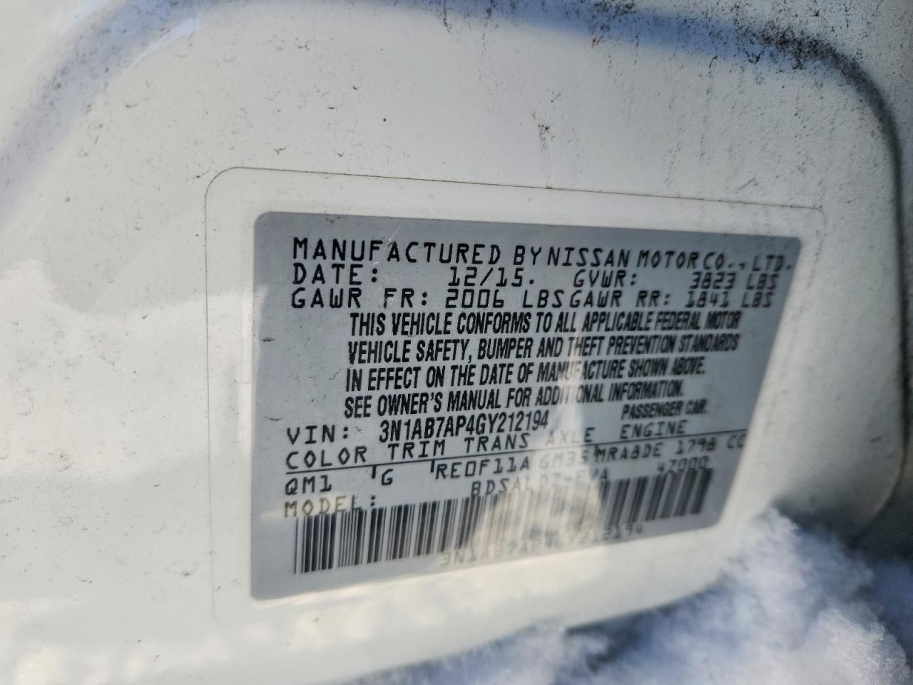 2016 Nissan Sentra s