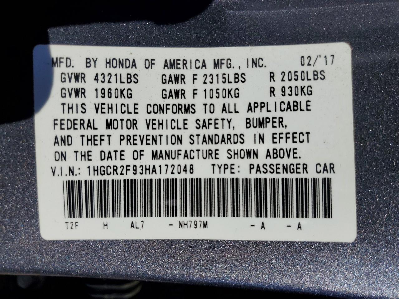 2017 Honda Accord exl
