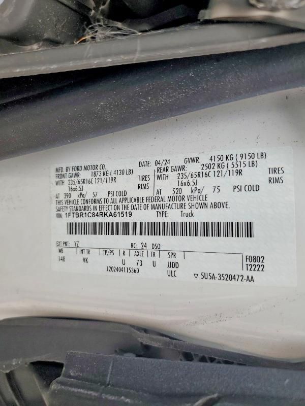 2024 Ford Transit 250 Utility / Service van