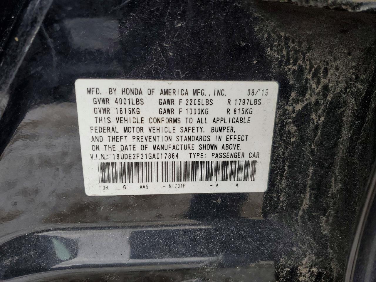 2016 Acura Ilx Base Watch Plus