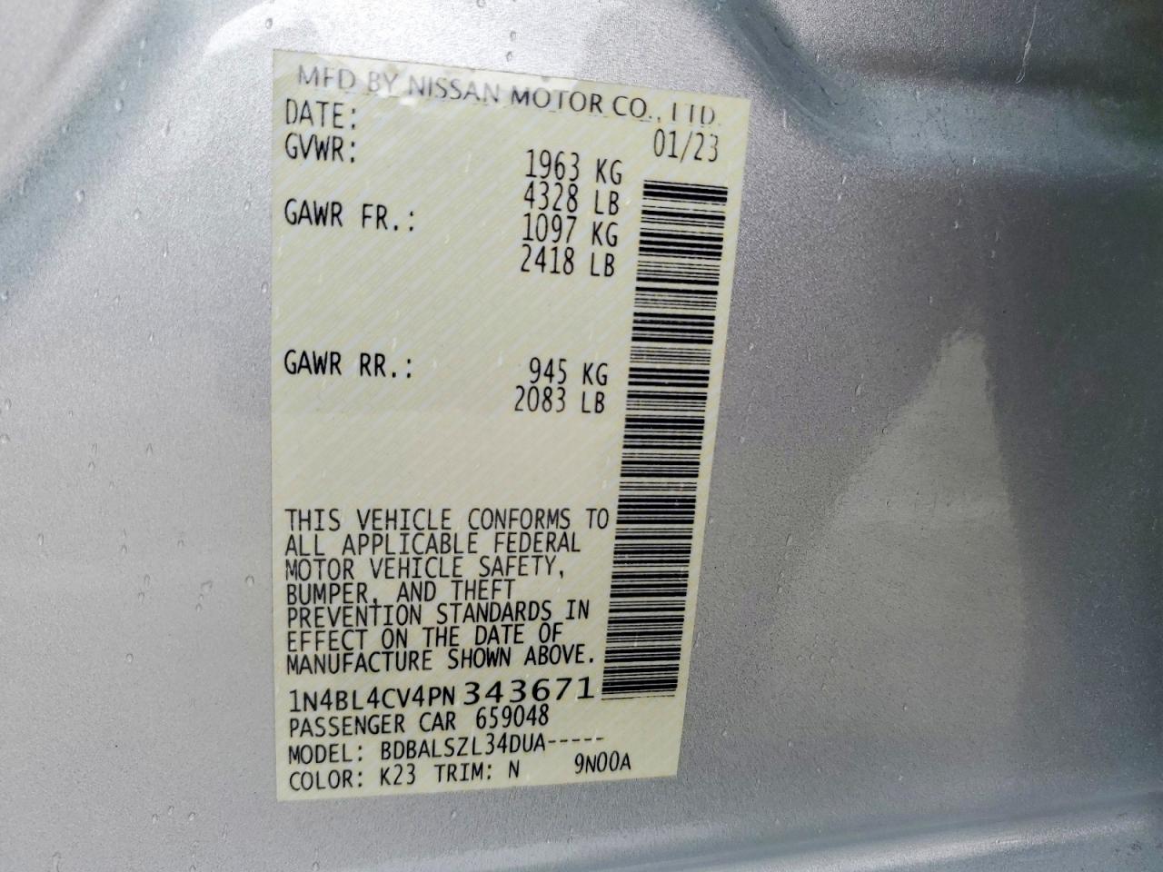 2023 Nissan Altima sr