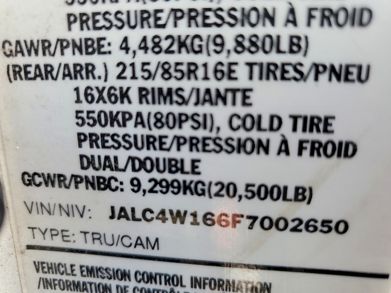 2015 Isuzu NPR HD BOX Truck