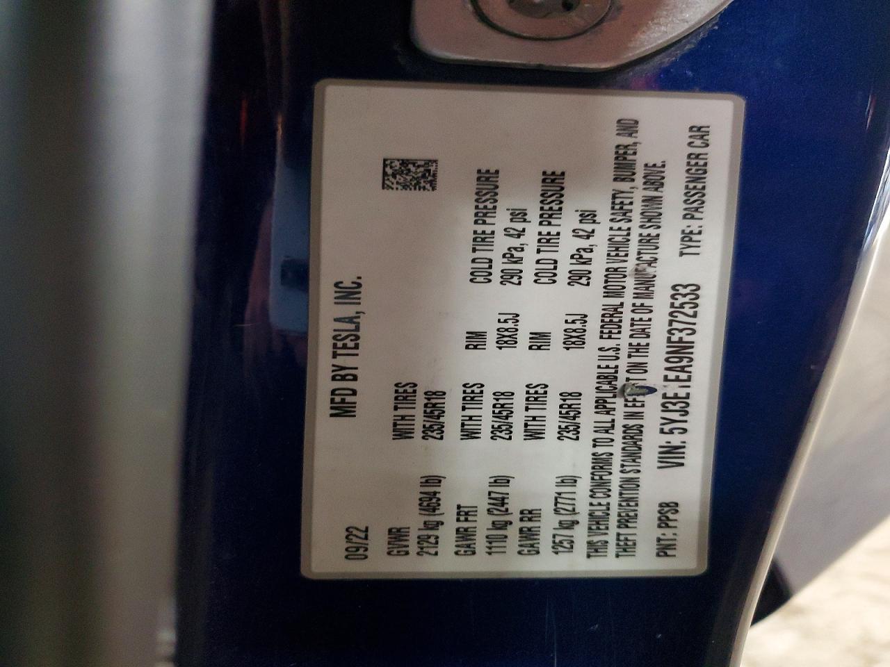 2022 Tesla Model 3