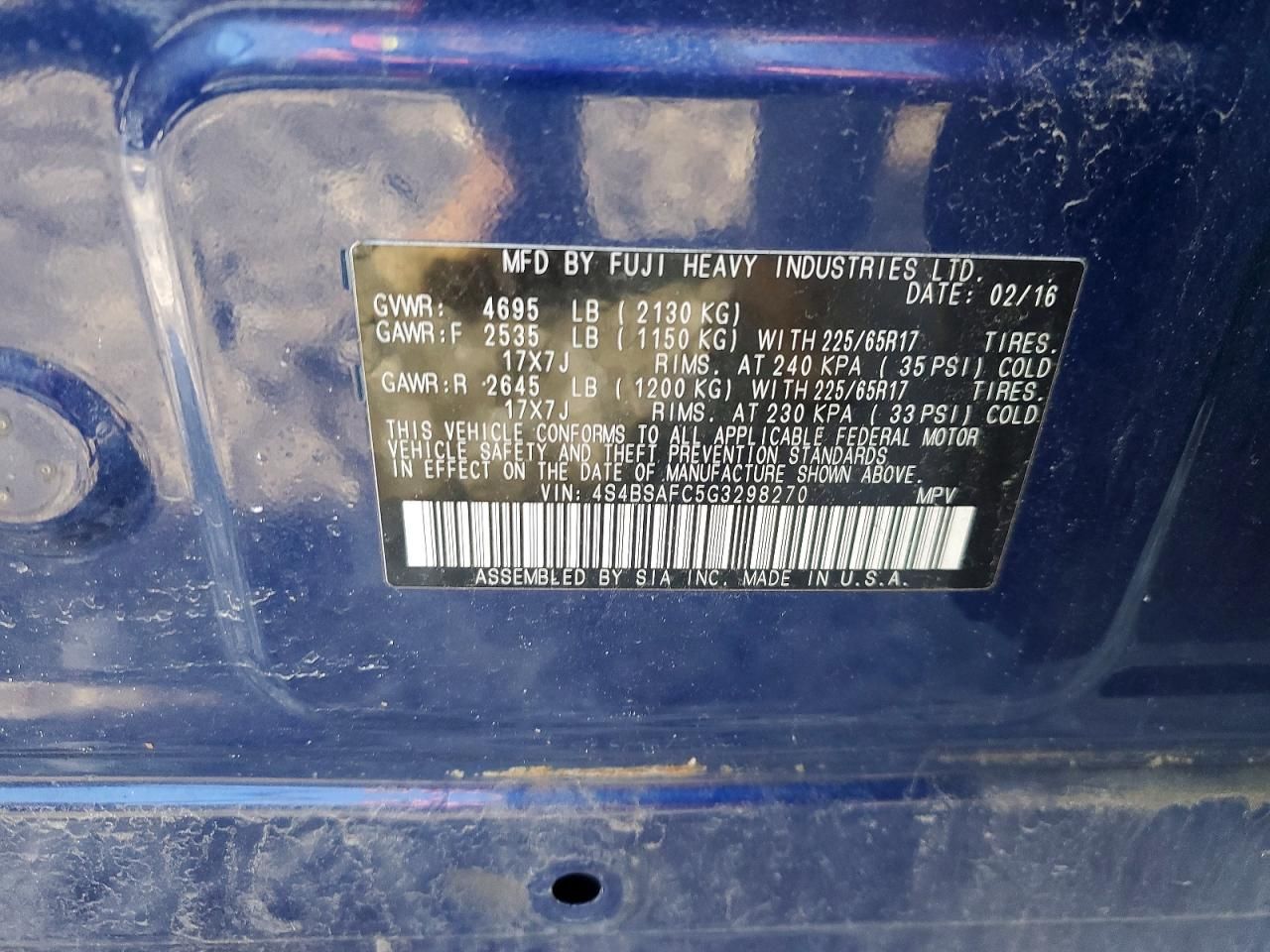 2016 Subaru Outback 2.5i Premium