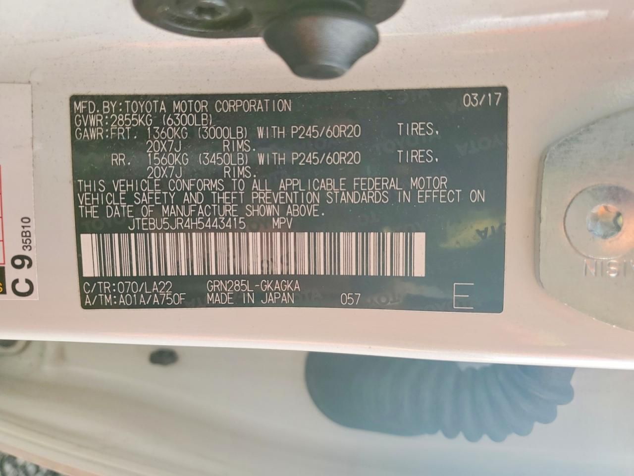 2017 Toyota 4runner Sr5/sr5 Premium