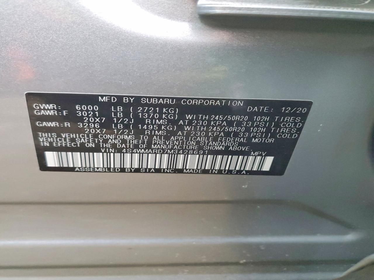 2021 Subaru Ascent Touring