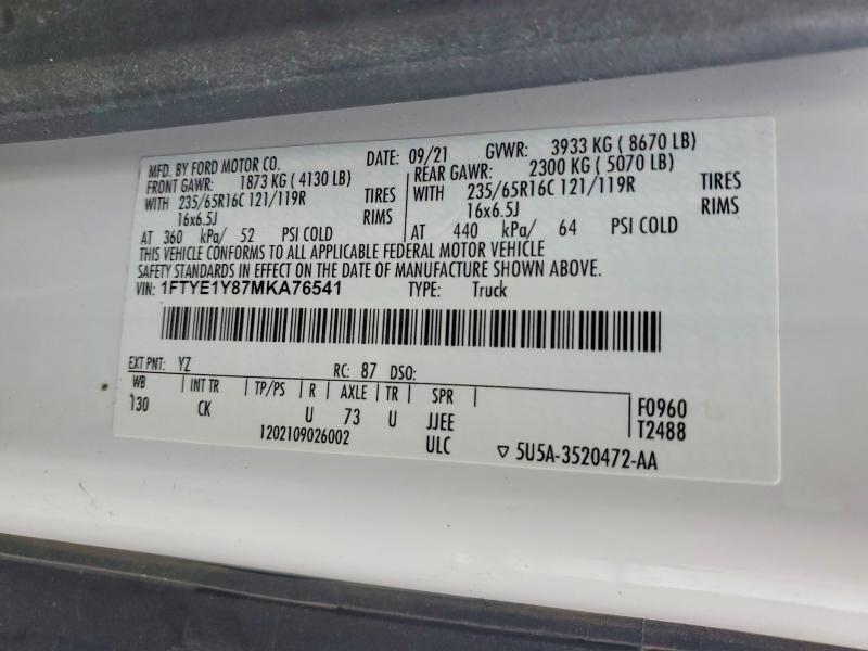 2021 Ford Transit 150 Utility / Service Van