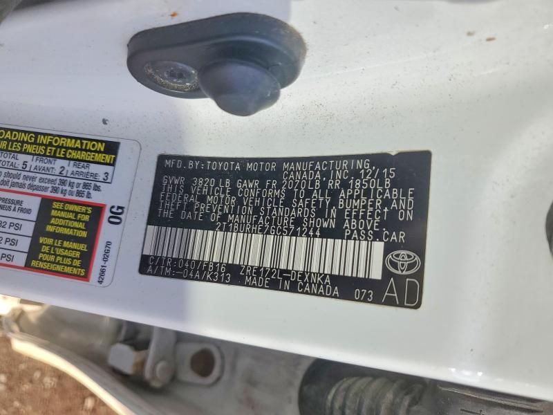 2016 Toyota Corolla l