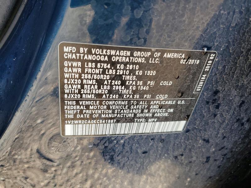 2019 Volkswagen Atlas se
