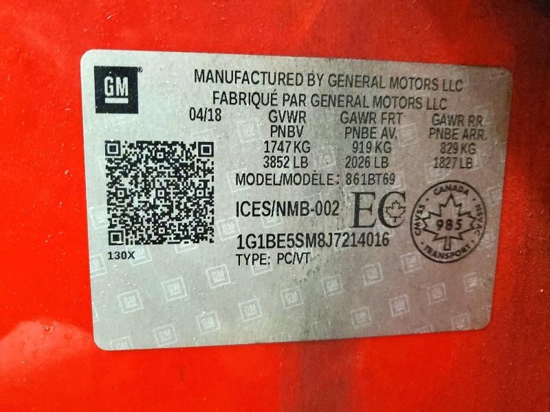 2018 Chevrolet Cruze lt