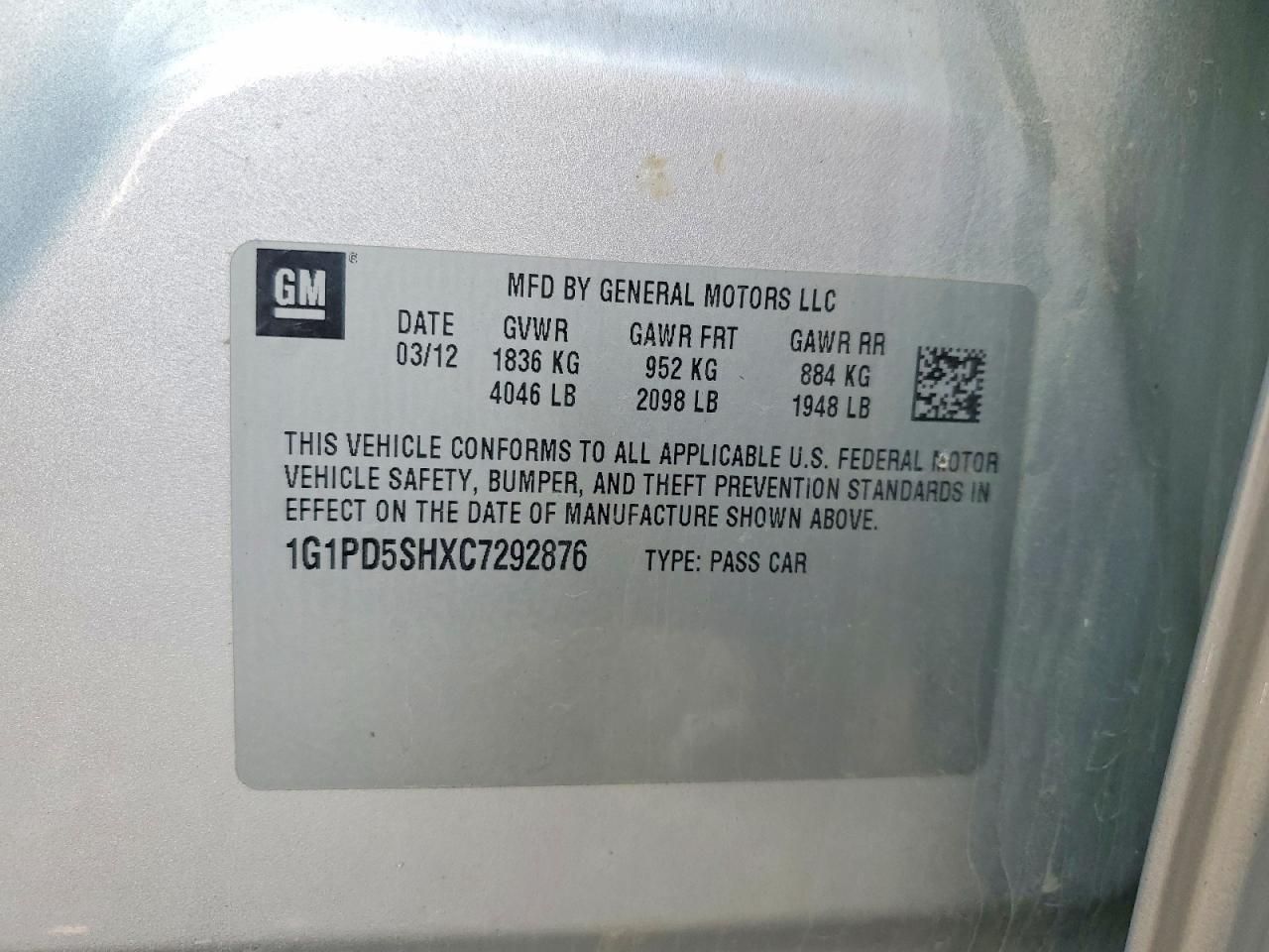 2012 Chevrolet Cruze ls