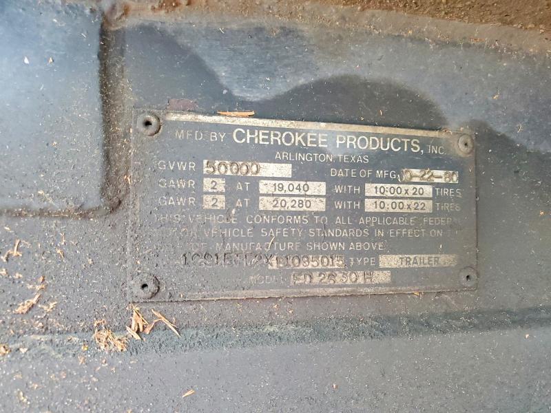 1981 Cherokee By Forest R 1981 Cherokee ED 2630 H END Dump Trailer