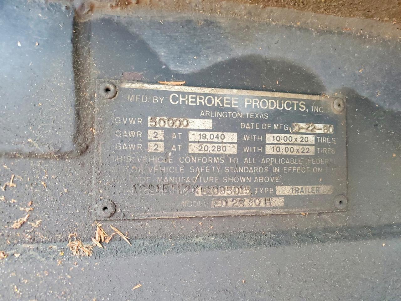 1981 Cherokee By Forest R 1981 Cherokee ED 2630 H END Dump Trailer