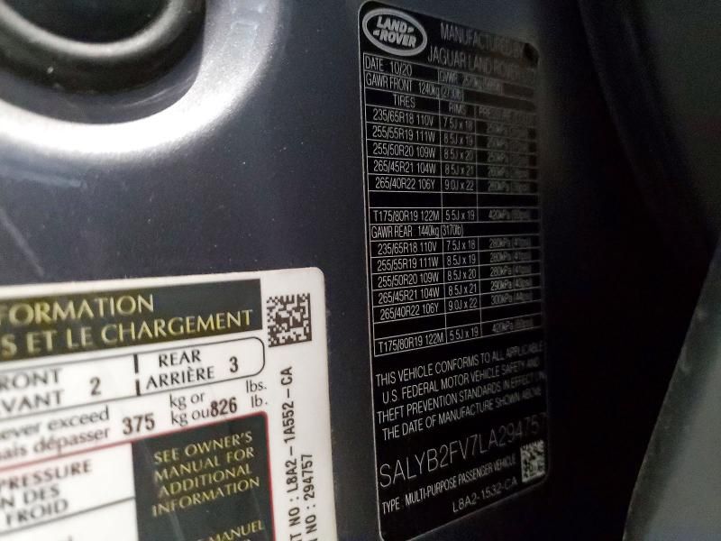 2020 Land Rover Range Rover Velar s