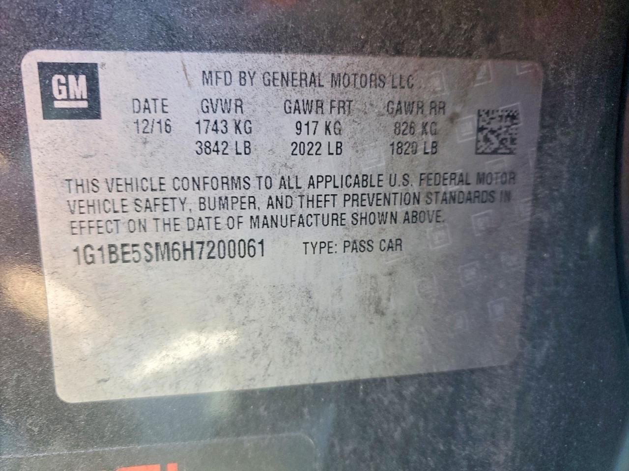 2017 Chevrolet Cruze lt