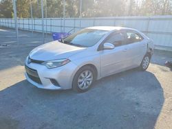Salvage cars for sale from Copart Savannah, GA: 2016 Toyota Corolla l