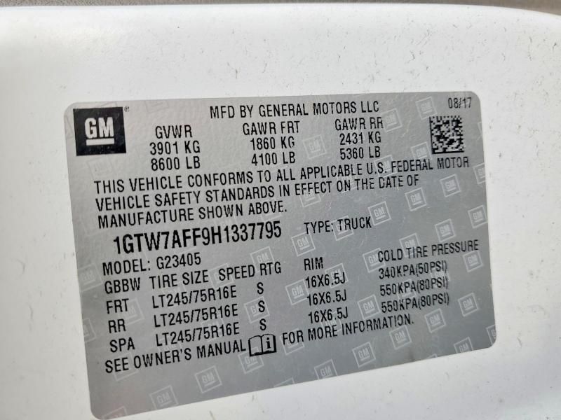 2017 GMC Savana G2500 Utility / Service van