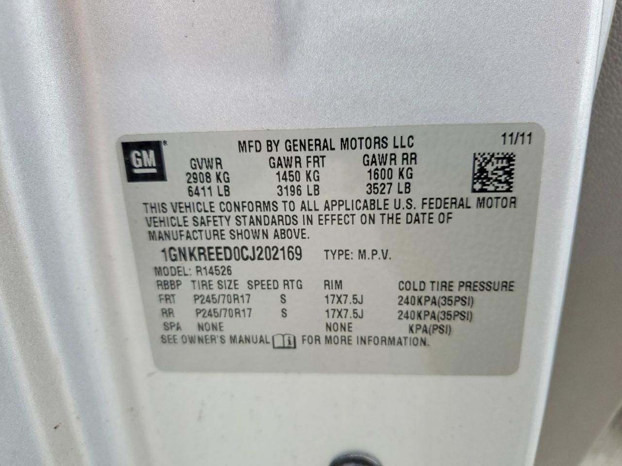 2012 Chevrolet Traverse ls