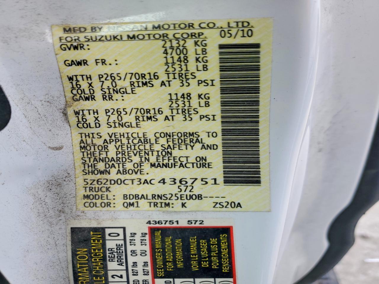 2010 Suzuki Equator Base