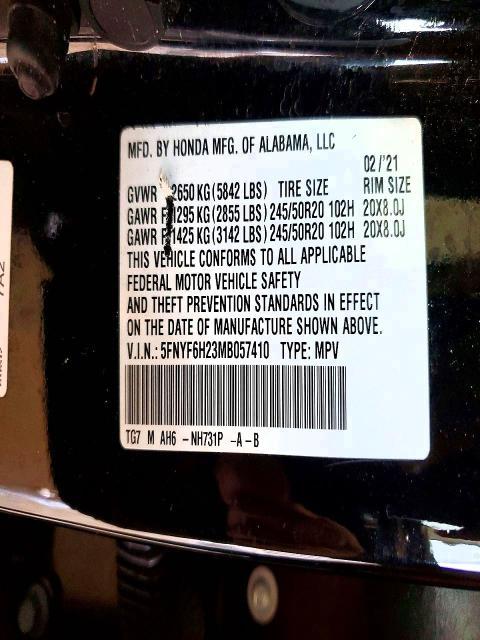 2021 Honda Pilot se