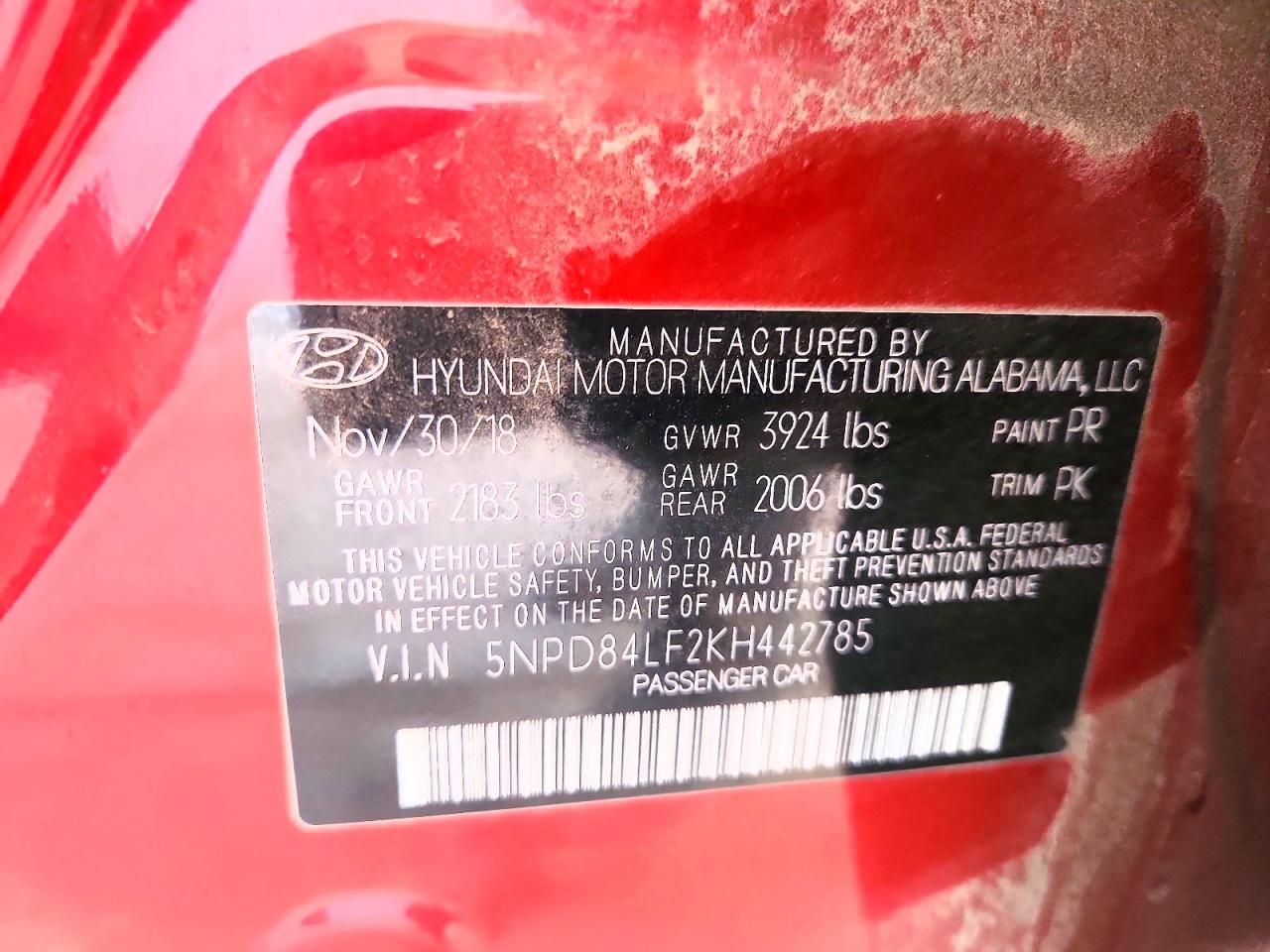 2019 Hyundai Elantra sel