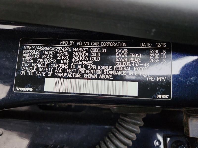 2016 Volvo Xc60 T6 Premier