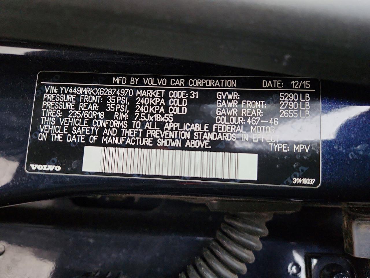 2016 Volvo Xc60 T6 Premier