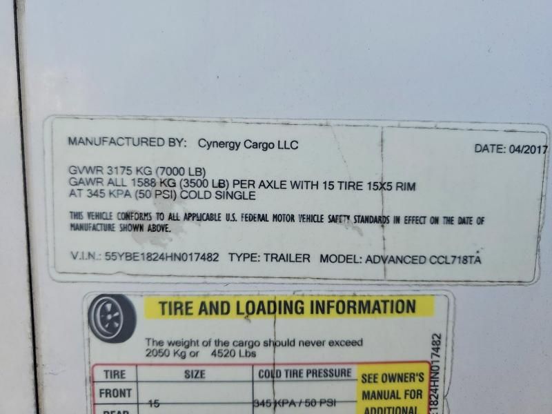 2017 Cynergy Cargo Enclosed C-Enclosed Cargo Trailer