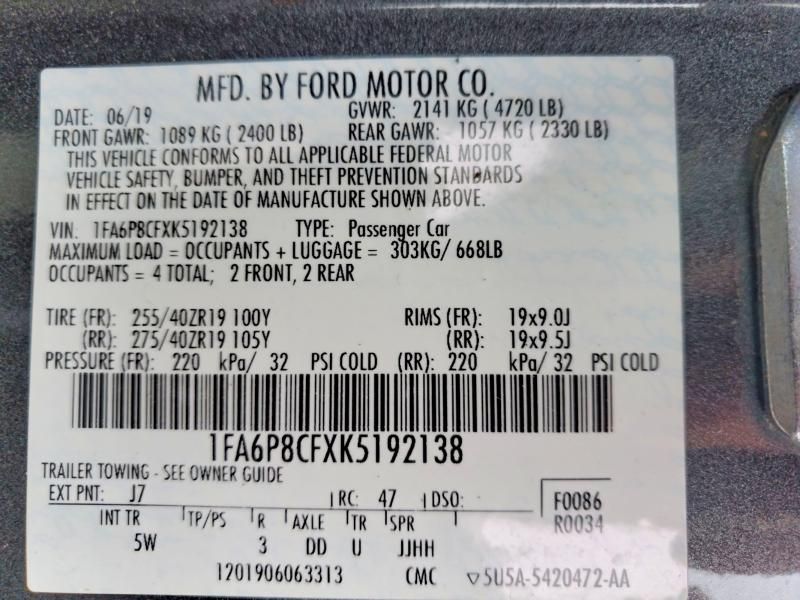 2019 Ford Mustang gt