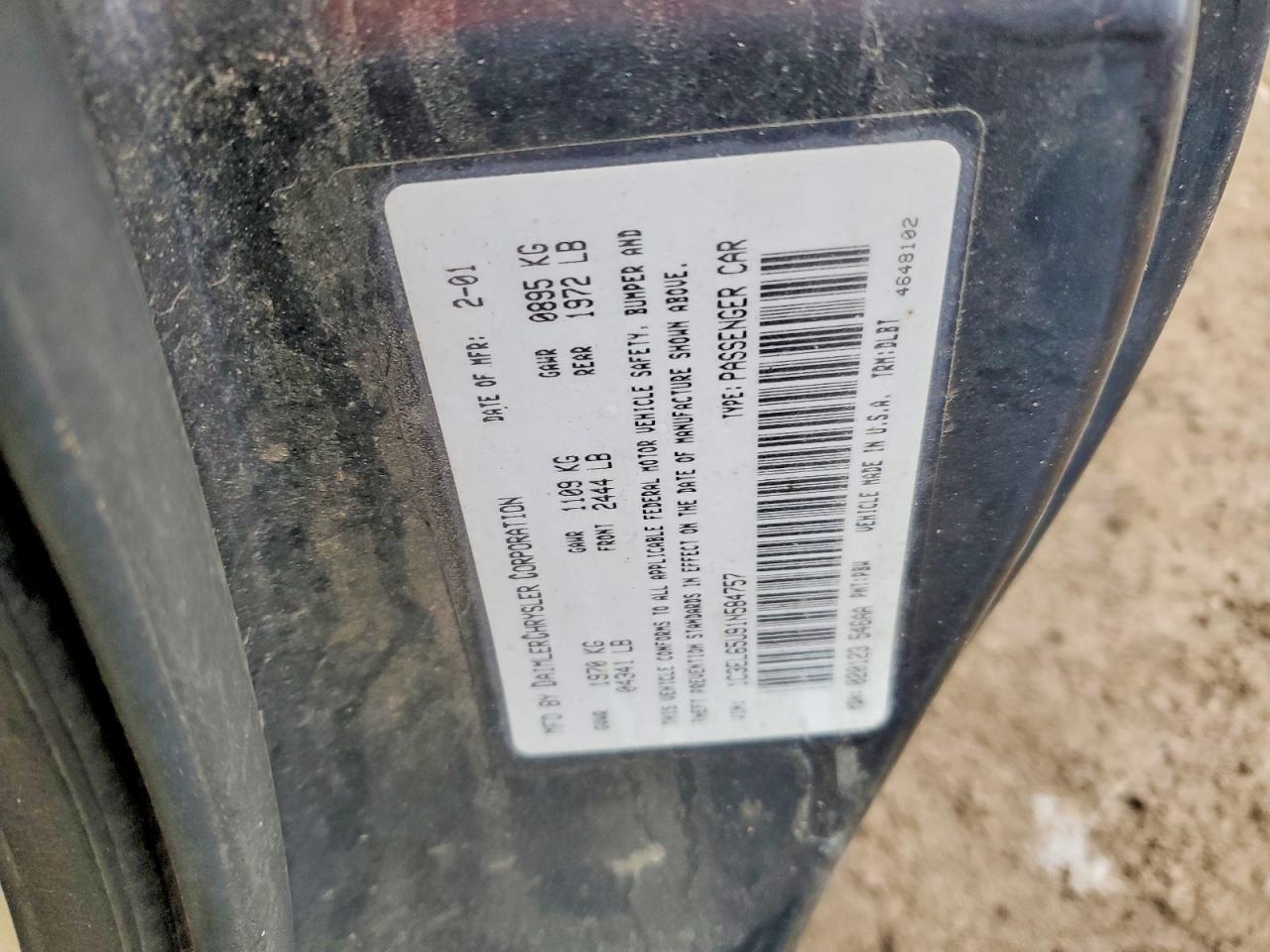 2001 Chrysler Sebring Limited