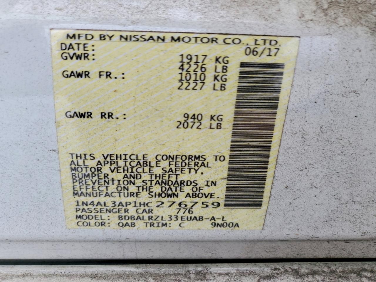 2017 Nissan Altima 2.5