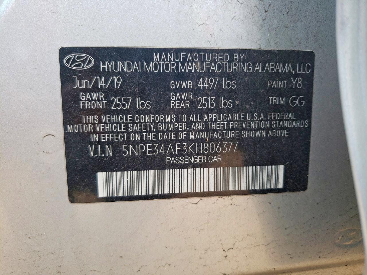 2019 Hyundai Sonata sel