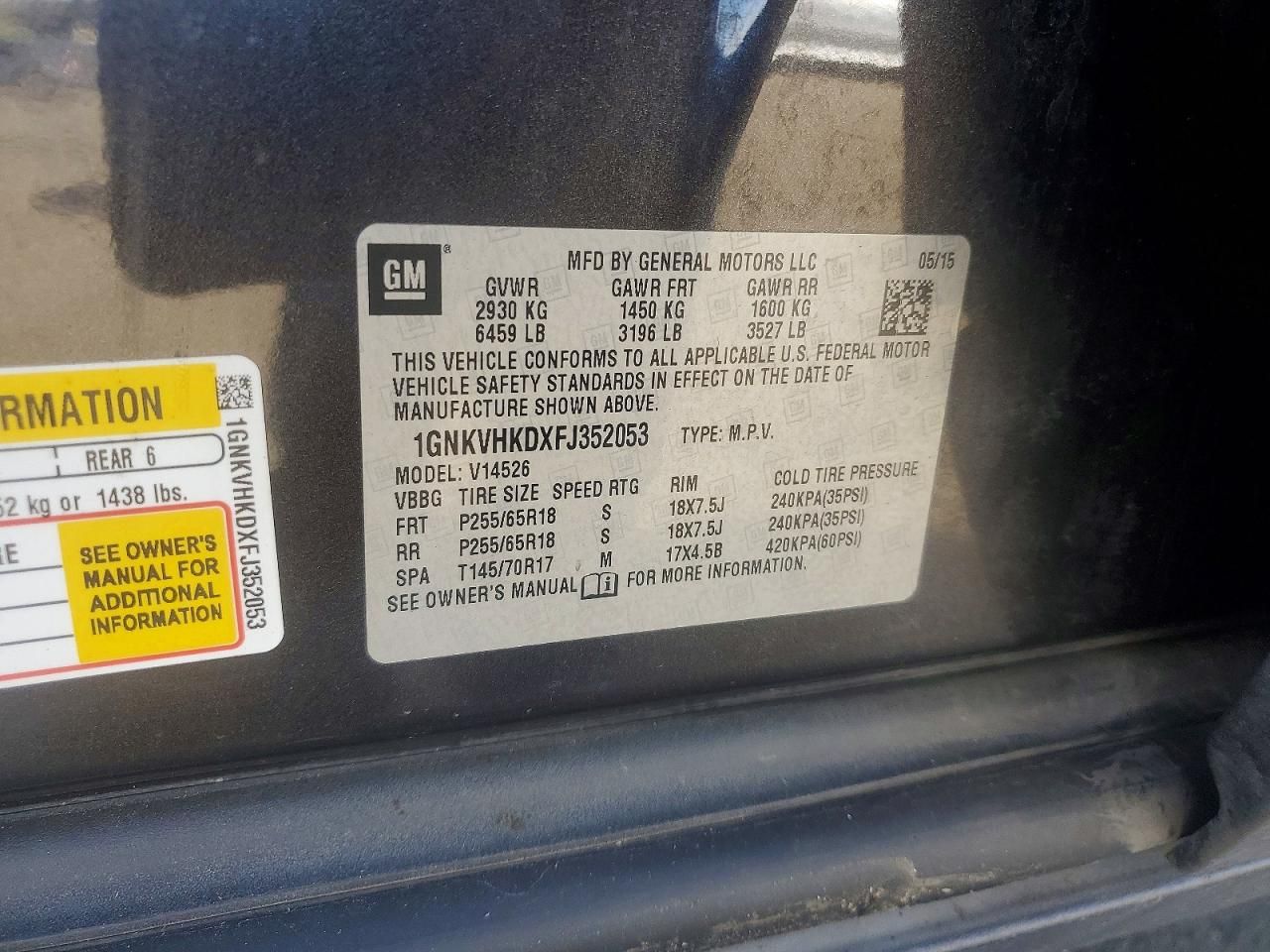 2015 Chevrolet Traverse lt