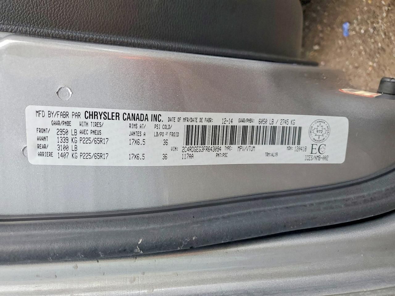 2015 Dodge Grand Caravan R/T