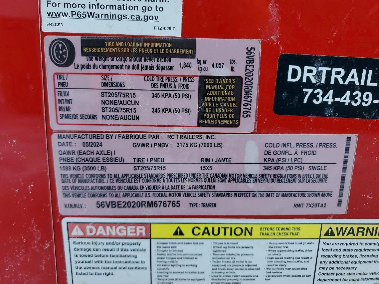 2024 Rc Trailers 2025 RC 7X20TA2 Enclosed Cargo Trailer