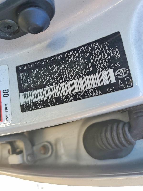 2016 Toyota Corolla l