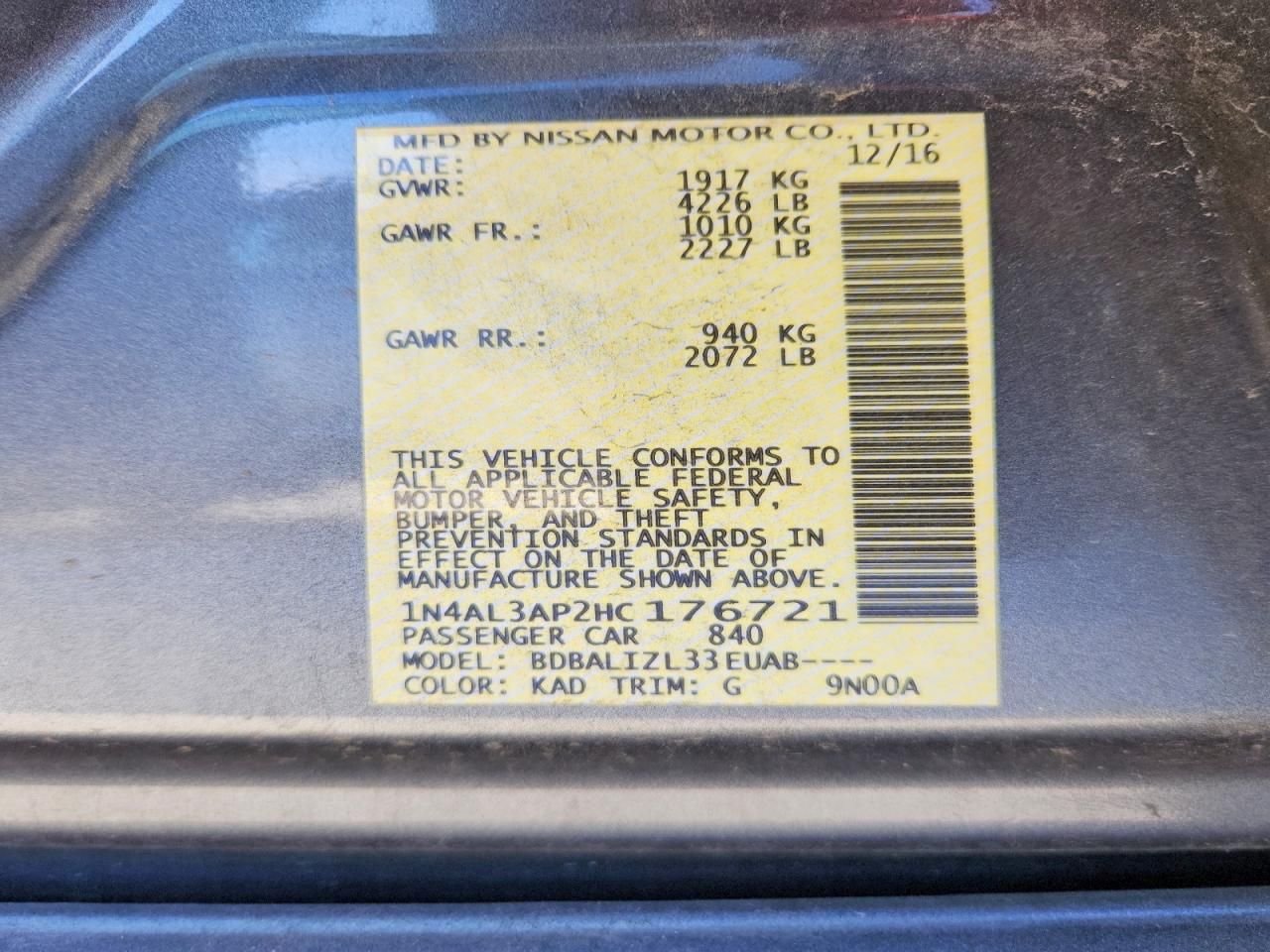 2017 Nissan Altima 2.5