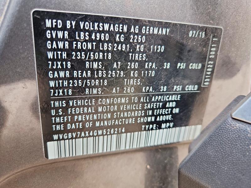 2016 Volkswagen Tiguan s